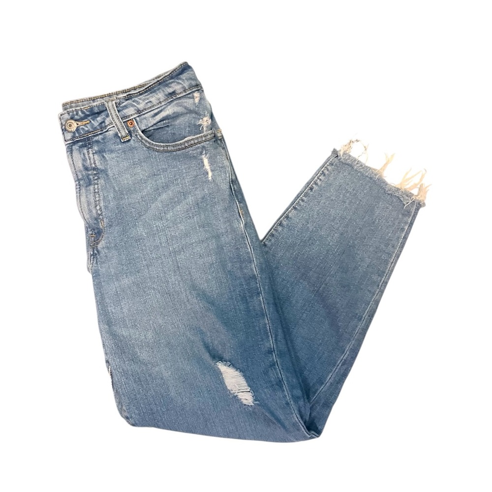 OLD NAVY Straight Distressed Blue Jeans 10